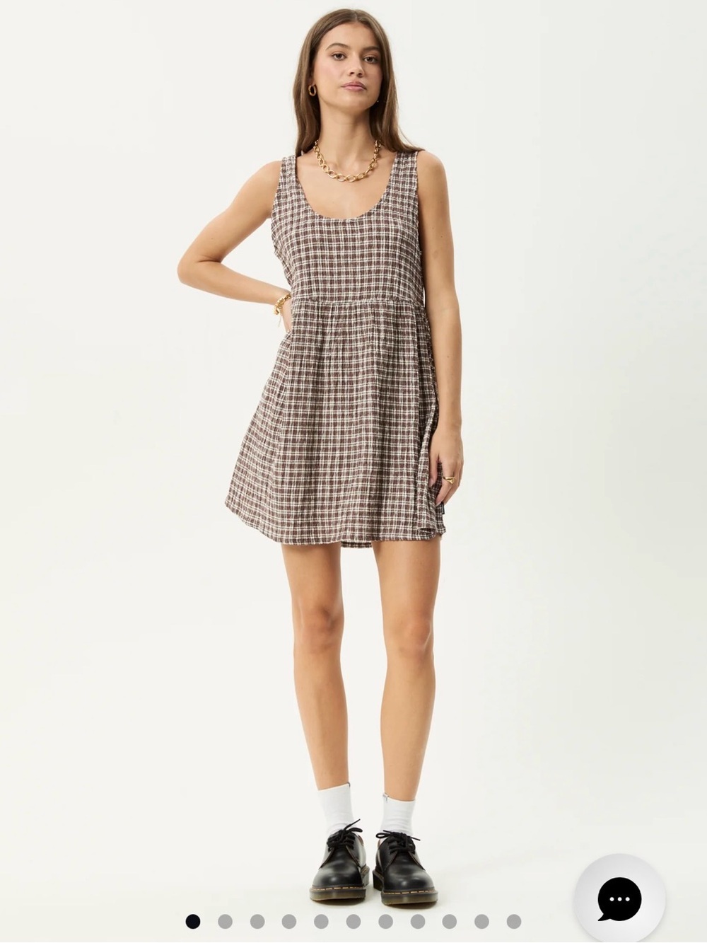 Afends Jesse Mini Dress - Brown Plaid